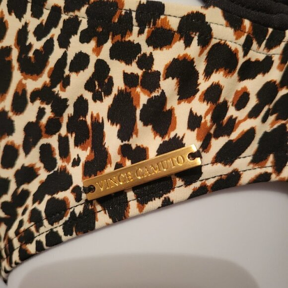 Vince Camuto Printed One-Shoulder Wrap Tie One-Piece - Picture 5 of 5